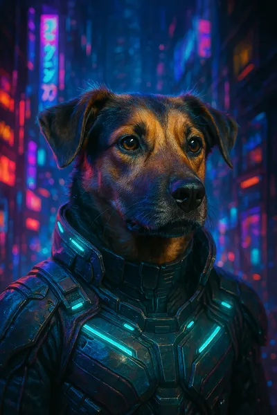 Cyberpunk pet art style