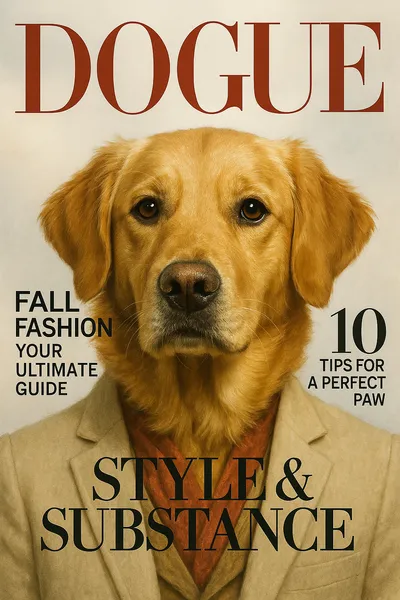 Magazine Cover pet art style