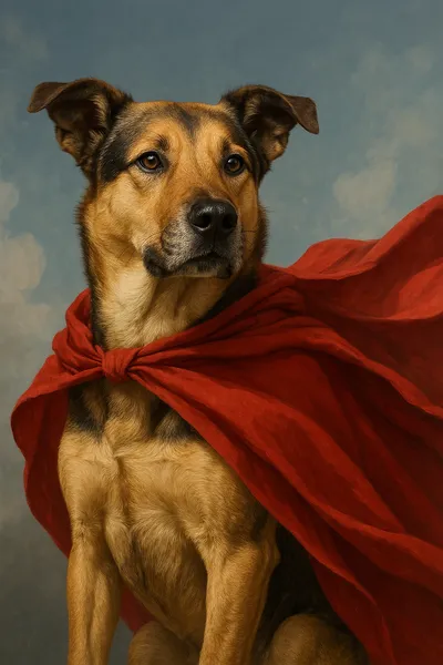 Superhero pet art style